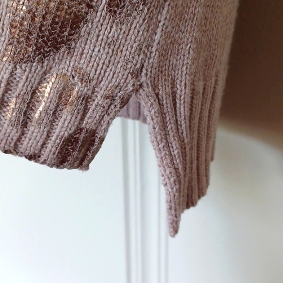 a.n.a. Brand Lt. Brown WM Sweater With Front Gold Print - Picture 5 of 8